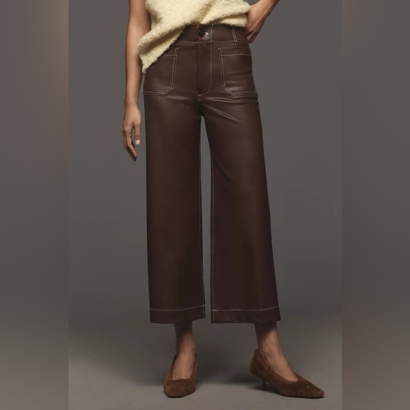 NWT! Anthro Maeve Colette Cropped Wide-Leg Pants:...